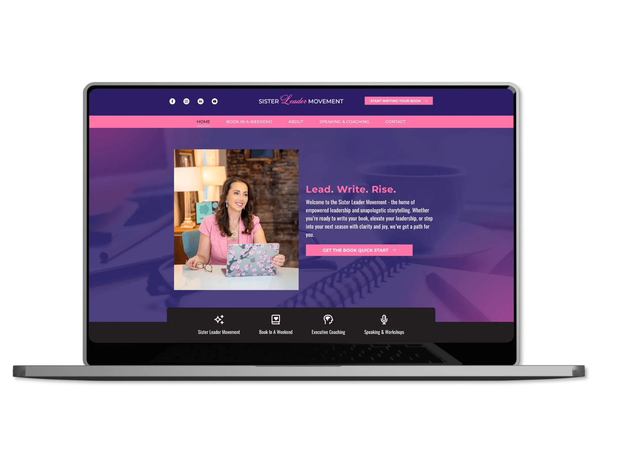 Sister Leader Movement website mockup
